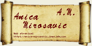 Anica Mirosavić vizit kartica